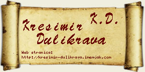 Krešimir Dulikrava vizit kartica